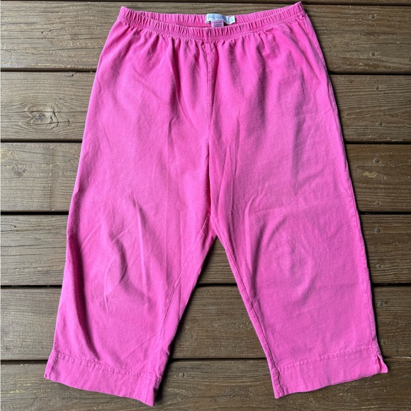 Vintage Fresh Produce Cotton Capri Pants Pink | Size L | Made in USA - Picture 1 of 7